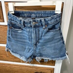 American Eagle Outfitters Medium Blue Distressed Denim Cutoff Shorts